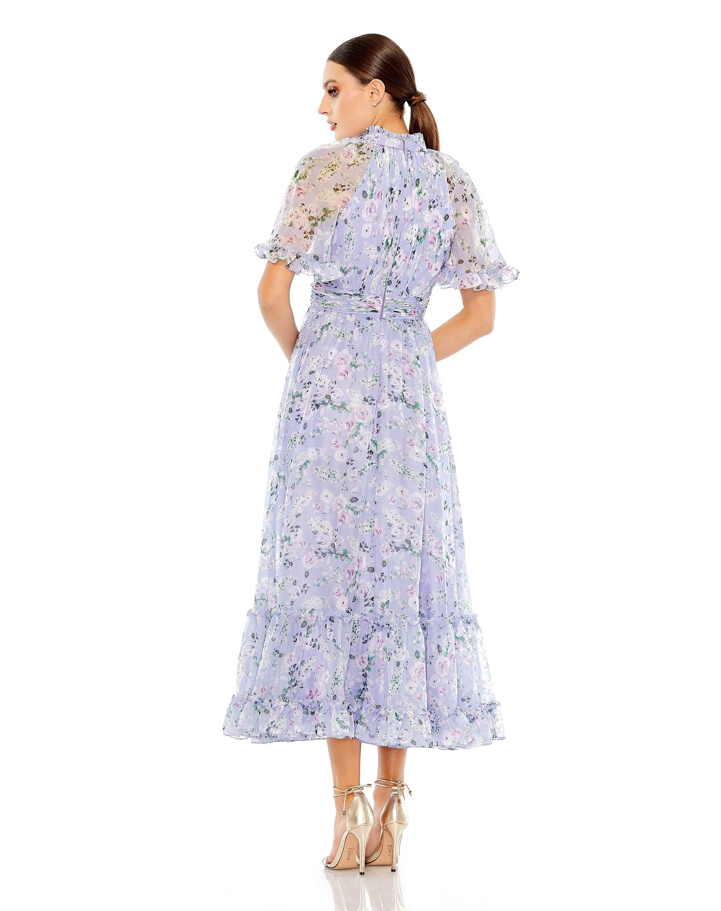 Lilac 22 Mac Duggal 68259 Long Formal Floral Chiffon Dress Sale