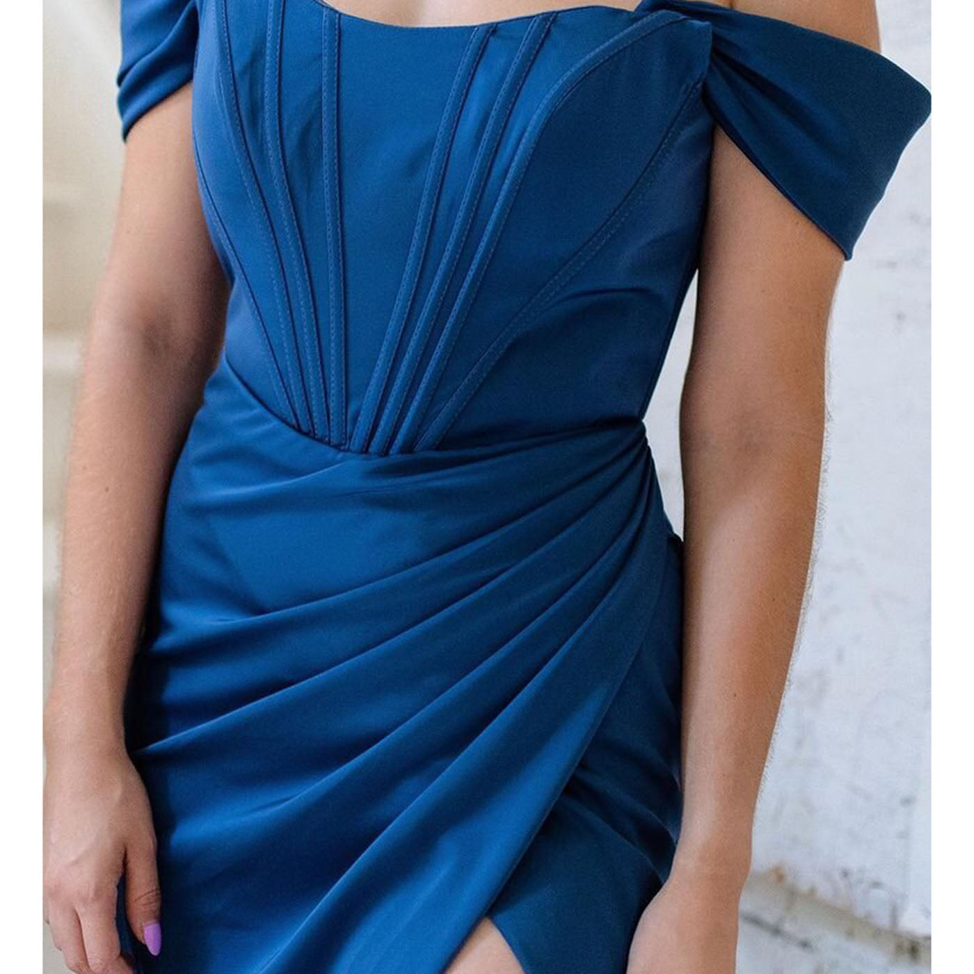 New Summer Dresses Women'S Suspenders Short-sleeved Solid Color Dress One-word Neck Halter Fishbone Slit Red Sexy Dress
