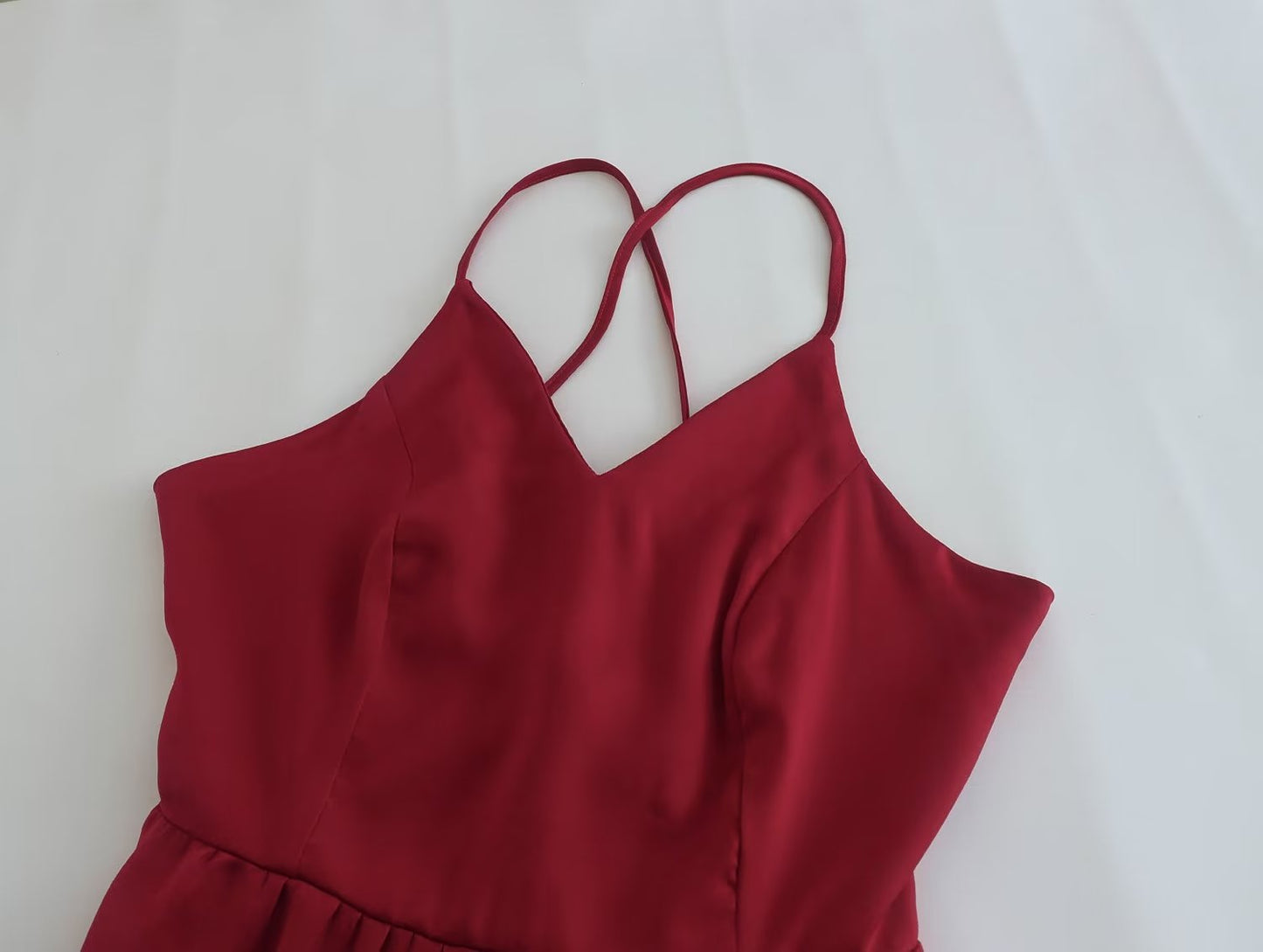 New Women Lace Up Bandage Backless Sling Dress Vintage Wine Red Sleeveless Ladies Satin Party Sexy Dresses