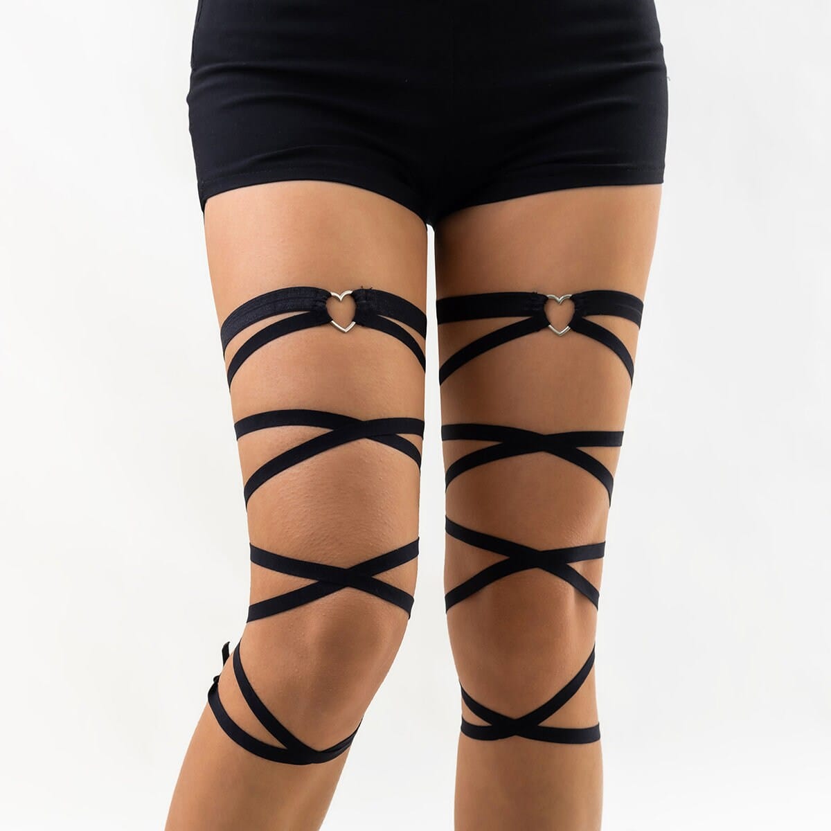 Chic Heart Charm Elastic Band Harness Thigh Leg Chain