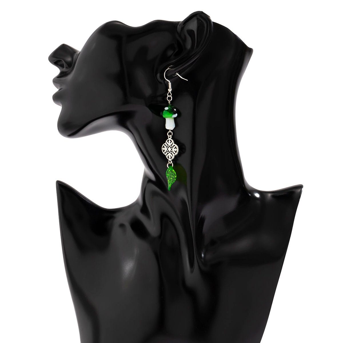 Chic Heart Leaf Butterfly Mushroom Charm Dangle Earrings