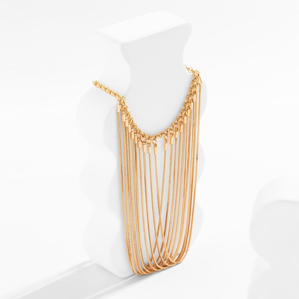 Chic Layered Chain Tassel Collar Choker Necklace