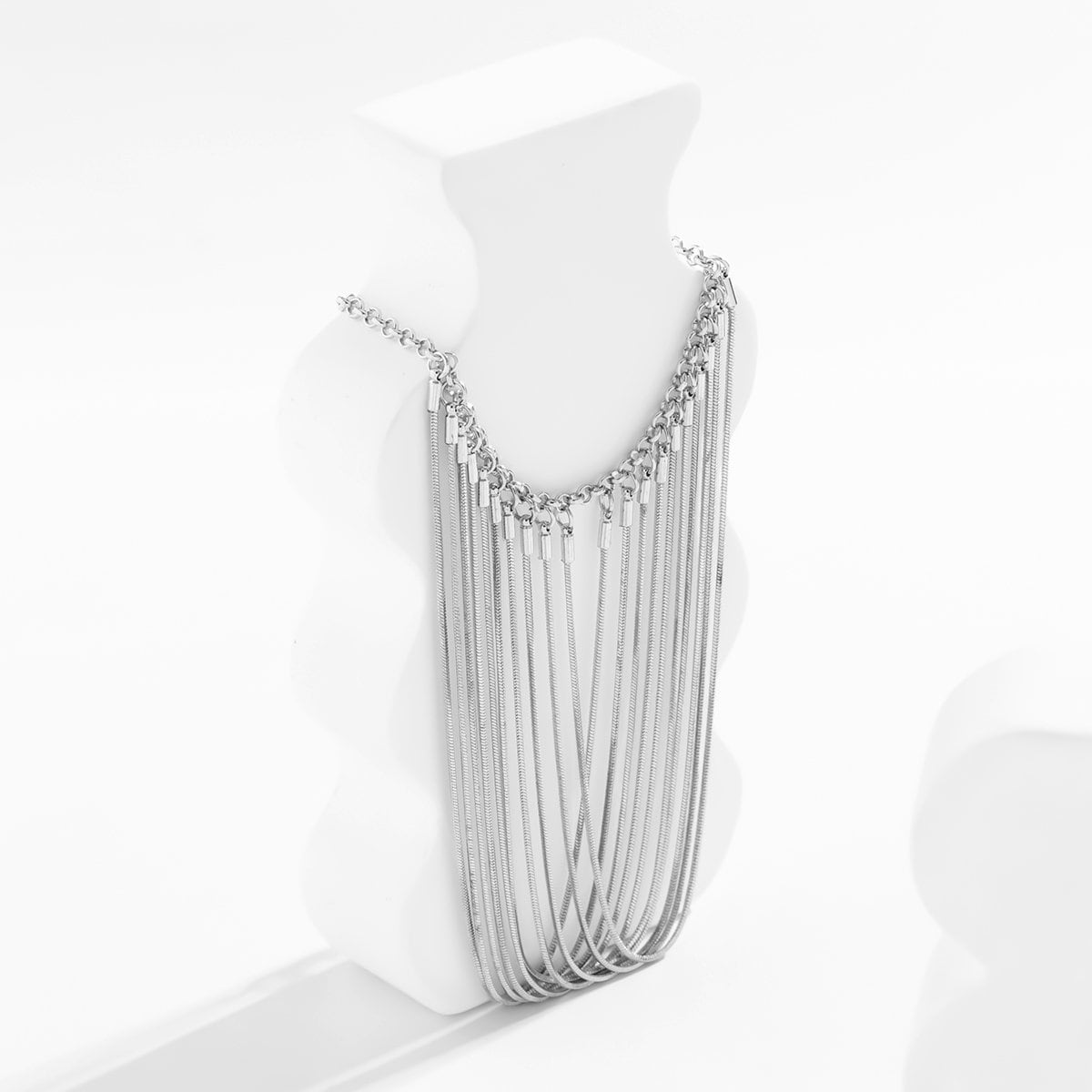 Chic Layered Chain Tassel Collar Choker Necklace