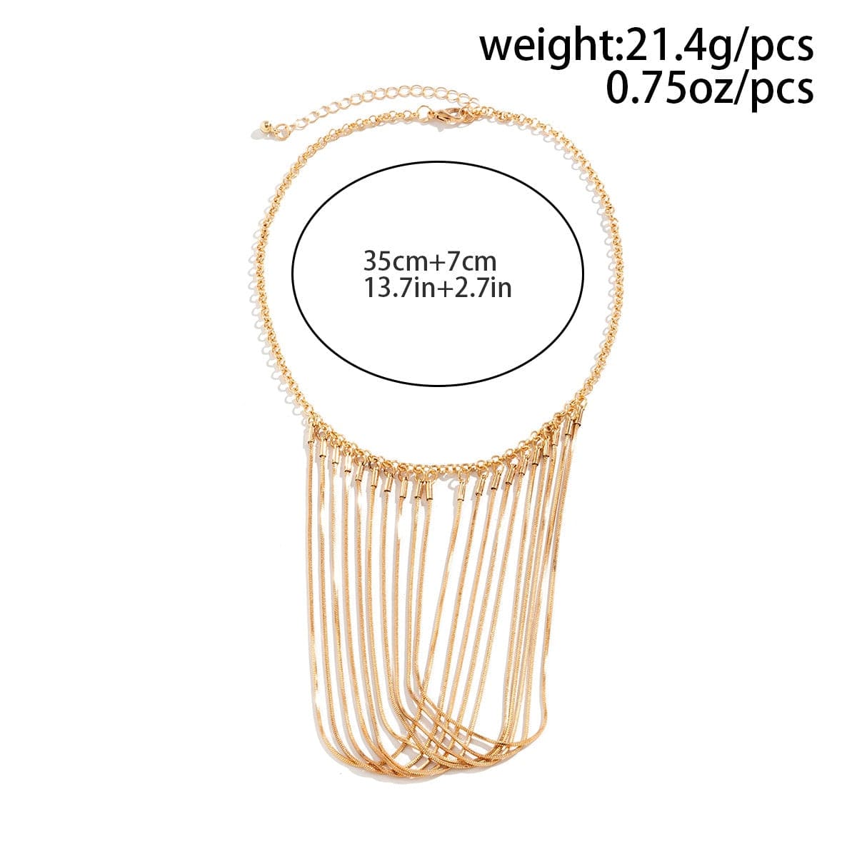 Chic Layered Chain Tassel Collar Choker Necklace